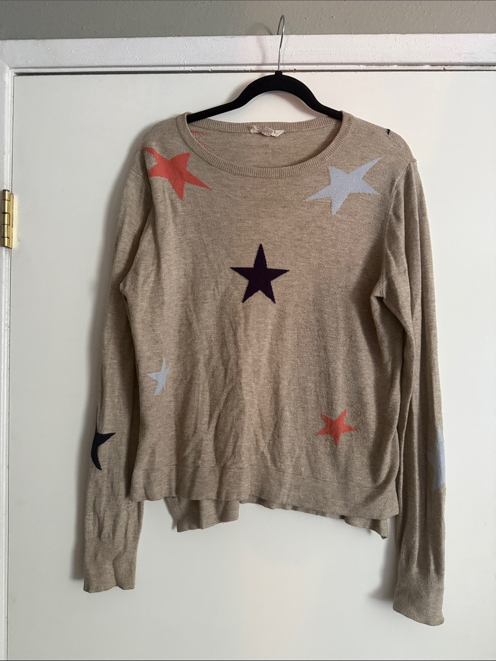 THML Beige Star Sweater with Multicolor Star Motif